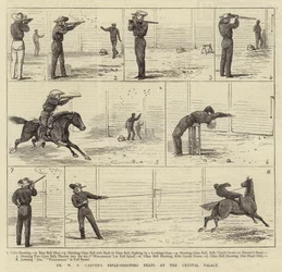 De geweerschietprestaties van Dr. W.F. Carver in het Crystal Palace